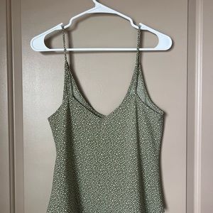 Express Women’s V-Neck Tank Top Size Small Green & White